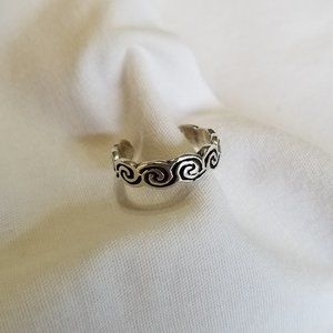 .925 Silver toe ring Wave design